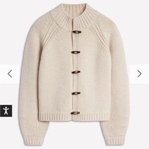 Boden Cream Sweater with Toggle Buttons small